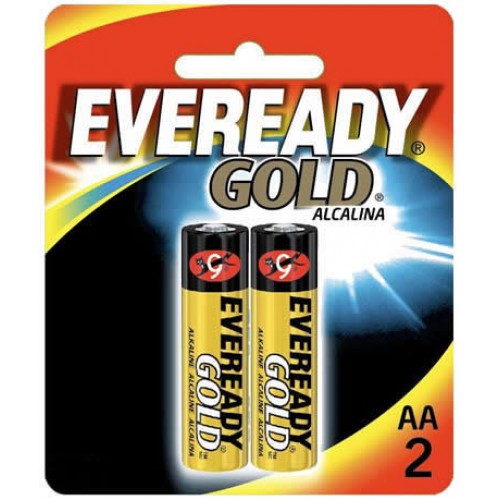 Pilha Alcalina Gold AA Cartela C/2un Eveready Pilhas e Baterias Alcalinas